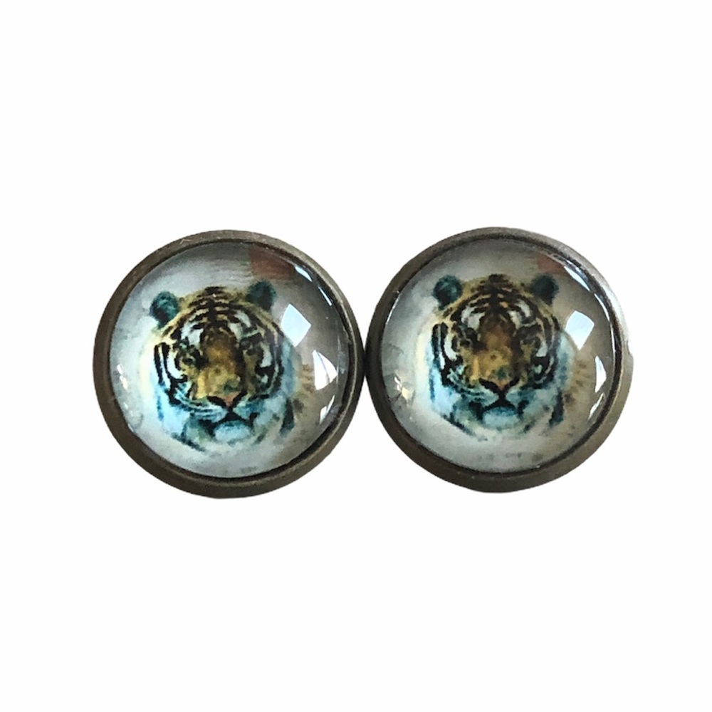 3 for 15🎀 bronze tone tiger earrings